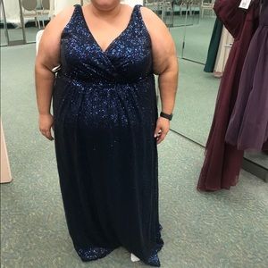 Sequin vneck bridesmaid dress